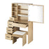 Oikiture Dressing Table Stool Set Makeup Slide Mirror Drawer 10 LED Bulbs Wooden-Dressing Tables-PEROZ Accessories