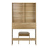 Oikiture Dressing Table Stool Set Makeup Mirror Storage Desk 10 LED Bulbs Wooden-Dressing Tables-PEROZ Accessories