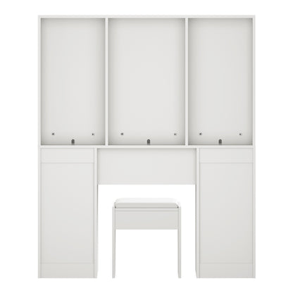 Oikiture Dressing Table Large LED Mirror White-Dressing Table-PEROZ Accessories