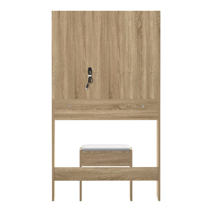 Oikiture Dressing Table Stool Set LED Mirror Natural-Dressing Table-PEROZ Accessories