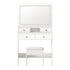 Oikiture Dressing Table Stool Set LED Mirror White-Dressing Table-PEROZ Accessories