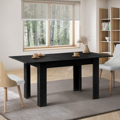Oikiture 160cm Extendable Dining Table Cafe Table Black-Dining Table-PEROZ Accessories