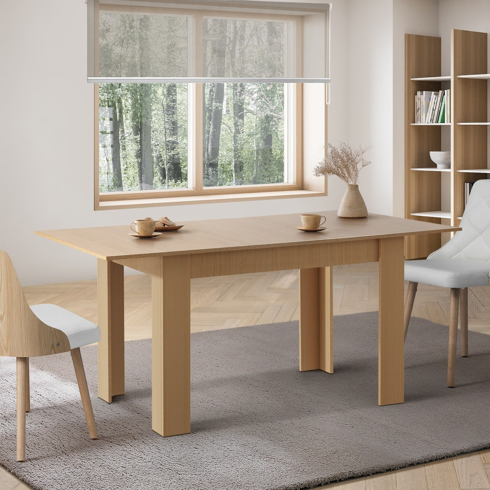 Oikiture 160cm Extendable Dining Table Cafe Table Wooden-Dining Table-PEROZ Accessories