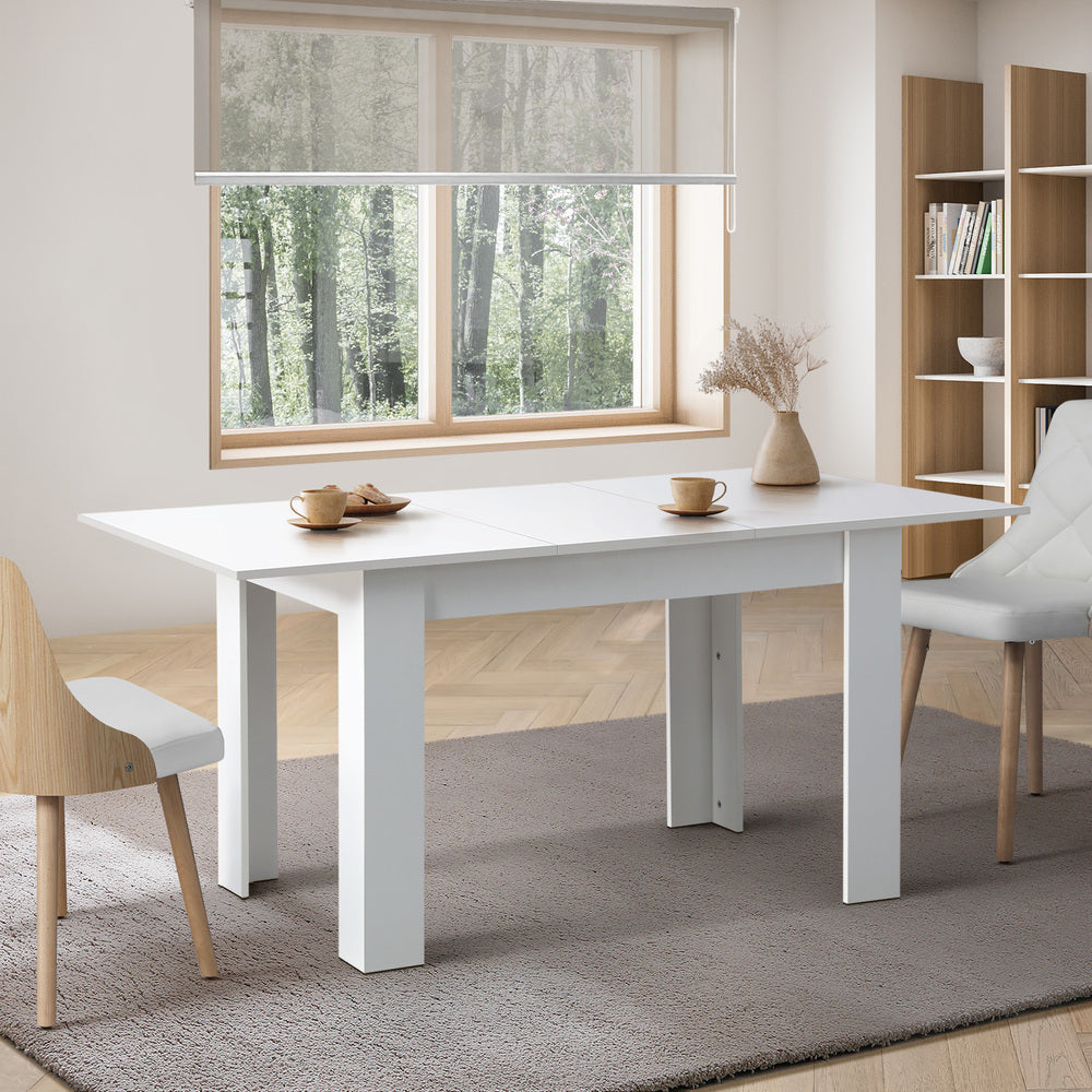 Oikiture 160cm Extendable Dining Table Cafe Table White-Dining Table-PEROZ Accessories