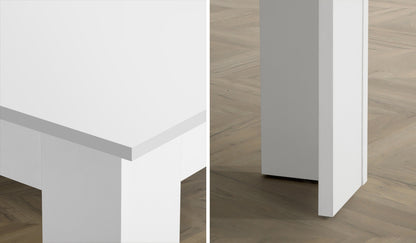 Oikiture 160cm Extendable Dining Table Cafe Table White-Dining Table-PEROZ Accessories