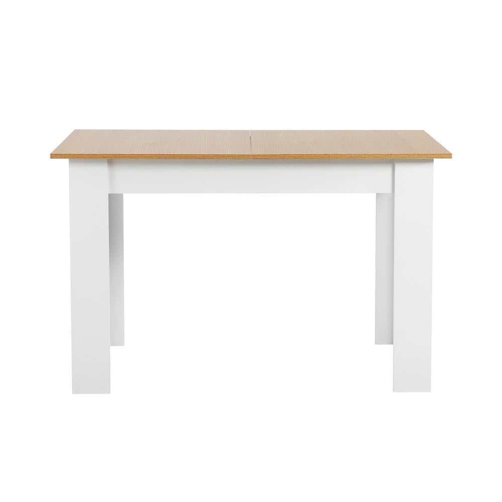 Oikiture 160cm Extendable Dining Table Kitchen Restaurant Cafe Table WoodenWhite-Dining Table-PEROZ Accessories