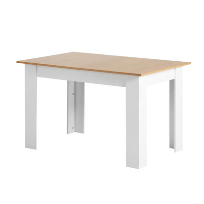Oikiture 160cm Extendable Dining Table Kitchen Restaurant Cafe Table WoodenWhite-Dining Table-PEROZ Accessories
