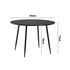 Oikiture 110cm Dining Table With Marble Effect Round Wooden Black-Dining Tables-PEROZ Accessories