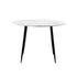 Oikiture 110cm Dining Table with Marble Finish White&Black-Dining Tables-PEROZ Accessories