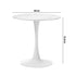 Oikiture 60cm Dining Table Kitchen Marble Tulip Round Metal Leg White-Dining Table-PEROZ Accessories