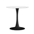 Oikiture 60cm Dining Table Kitchen Marble Tulip Round Metal Leg White&Black-Dining Table-PEROZ Accessories