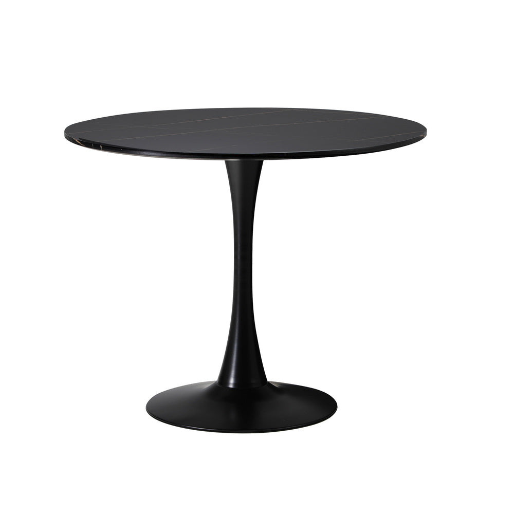 Oikiture 90cm Dining Table Tulip Shape Base Black-Dining Table-PEROZ Accessories