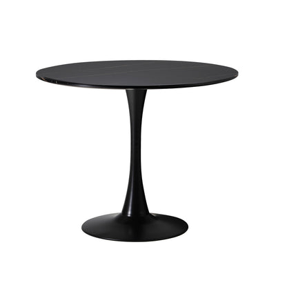 Oikiture 90cm Dining Table Tulip Shape Base Black-Dining Table-PEROZ Accessories
