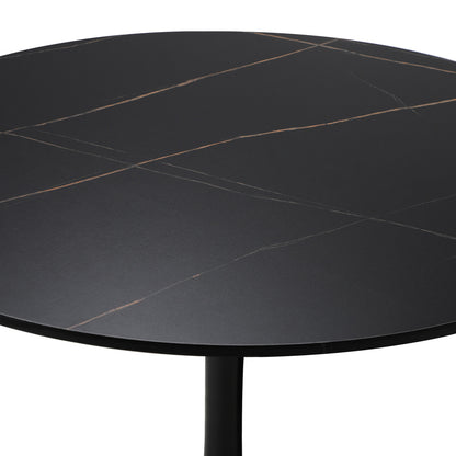 Oikiture 90cm Dining Table Tulip Shape Base Black-Dining Table-PEROZ Accessories