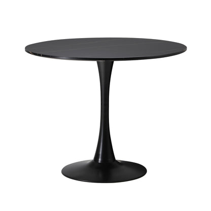 Oikiture 90cm Dining Table Tulip Shape Base Black-Dining Table-PEROZ Accessories