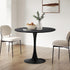 Oikiture 90cm Dining Table Tulip Shape Base Black-Dining Table-PEROZ Accessories