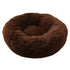 Dark Coffee 50cm Cozy Round Pet Bed - Plush Cat & Dog Bed with Non-Slip Base, Machine Washable-Pet Care > Dog Supplies > Dog Beds-PEROZ Accessories