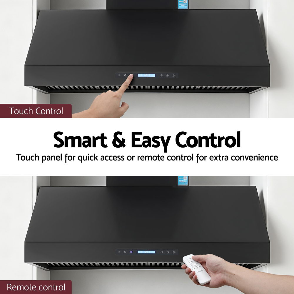 Devanti 1200mm Commercial BBQ Range Hood Dual Motor W/ Remote Control Black-Appliances > Kitchen Appliances > Cooking Ranges-PEROZ Accessories