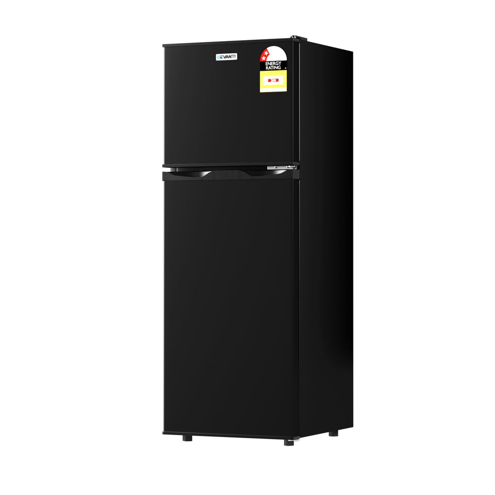 Devanti 122L Two Door Bar Fridge Mini Fridge with Freezer Black-Appliances &gt; Fridges &amp; Freezers &gt; Fridges-PEROZ Accessories