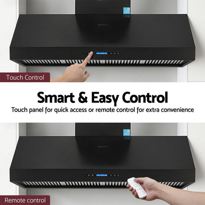 Devanti 1500mm Commercial BBQ Range Hood Dual Motor W/ Remote Control Black-Appliances > Kitchen Appliances > Cooking Ranges-PEROZ Accessories