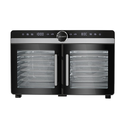 Devanti 16 Trays Food Dehydrator Dual-Zone Stainless Steel-Appliances > Kitchen Appliances > Food Dehydrators-PEROZ Accessories