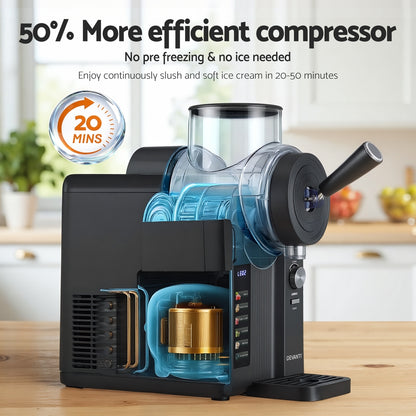 Devanti 2L Slushie Machine Ice Cream Maker Frozen Smoothies Milkshakes Black-Appliances &gt; Kitchen Appliances &gt; Ice Makers-PEROZ Accessories