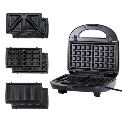 Devanti 3-in-1 Sandwich Press Waffle Maker Panini Press Grill 850W-Appliances &gt; Kitchen Appliances &gt; Toasters &amp; Grills-PEROZ Accessories