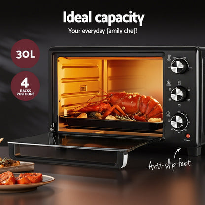 Devanti 30L Convection Oven Electric Fryer Ovens 1600W-Appliances &gt; Kitchen Appliances &gt; Ovens-PEROZ Accessories