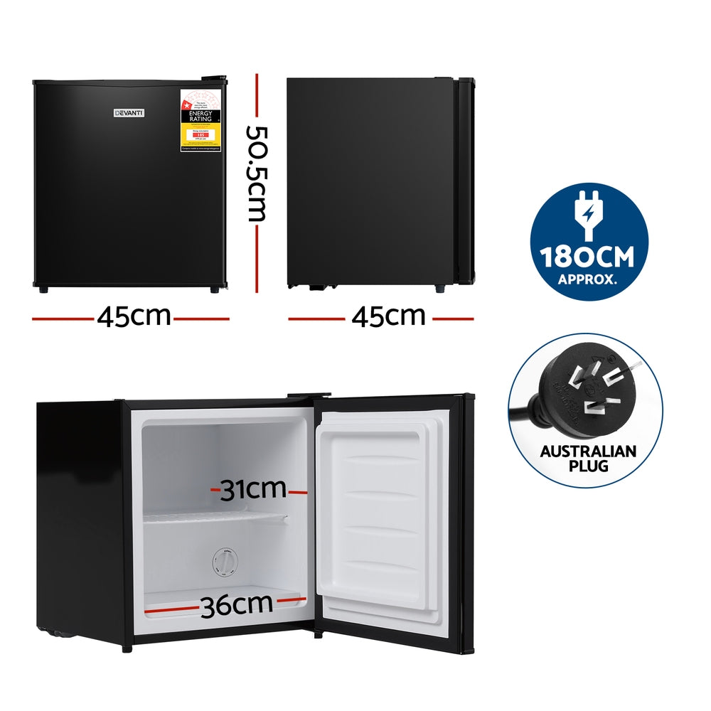 Devanti 31L Small Upright Freezer Vertical Freezer Black-Appliances &gt; Fridges &amp; Freezers &gt; Freezers-PEROZ Accessories