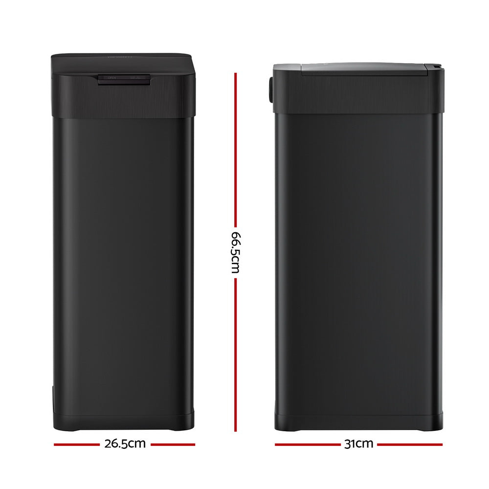 Devanti 50L Sensor Bin Motion Rubbish Bins Kitchen Automatic Trash Can Black-Home &amp; Garden > Kitchen Bins > Automatic Bins-PEROZ Accessories