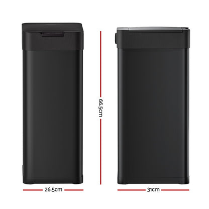 Devanti 50L Sensor Bin Motion Rubbish Bins Kitchen Automatic Trash Can Black-Home &amp; Garden > Kitchen Bins > Automatic Bins-PEROZ Accessories