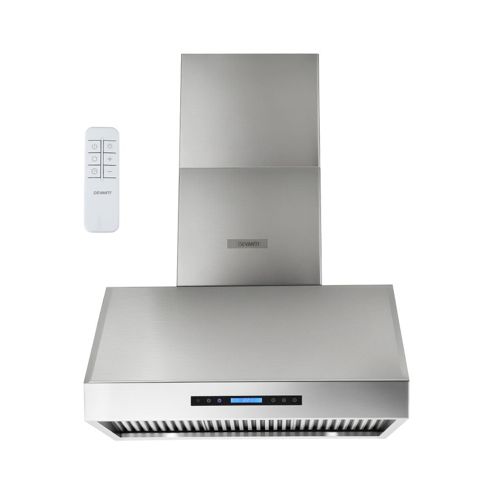 Devanti 900mm Range Hood 3-Speed Fan LED Display Remote Control-Appliances &gt; Kitchen Appliances &gt; Cooking Ranges-PEROZ Accessories