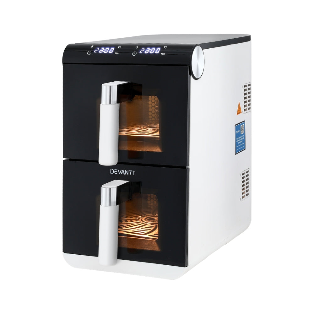 Devanti Air Fryer Oven 11L Dual Zone Fryers-Appliances > Kitchen Appliances > Air Fryers-PEROZ Accessories