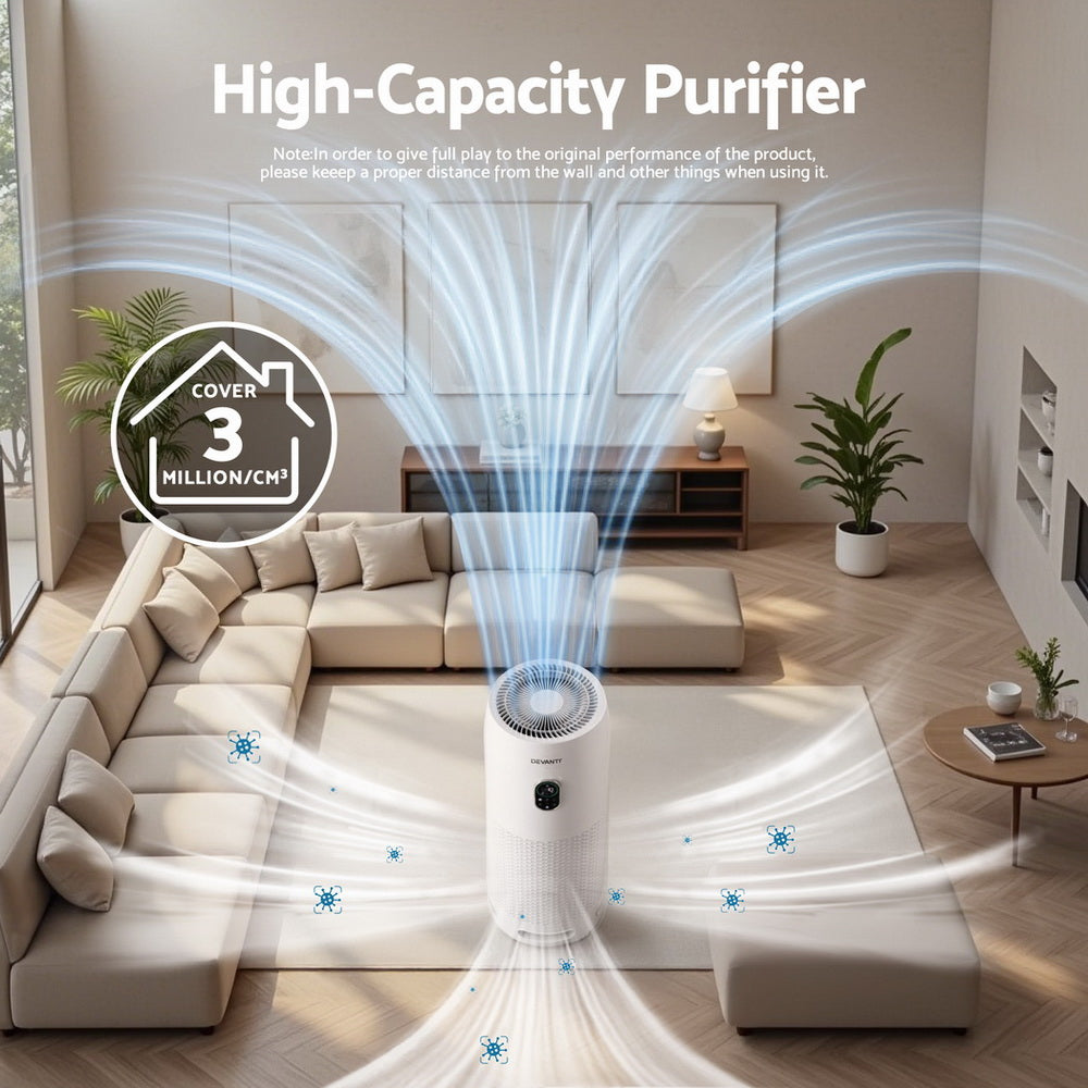 Devanti Air Purifier 4-Layer HEPA Filter White-Appliances > Aroma Diffusers &amp; Humidifiers > Purifiers-PEROZ Accessories