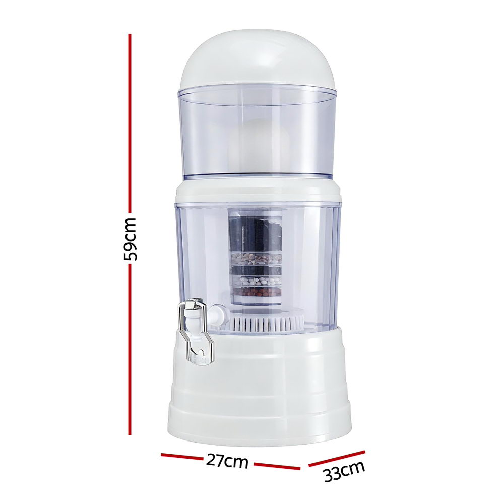 Devanti Benchtop Water Filter 14L Gravity Multi-Stage BPA-Free Home Camping-Tools &gt; Industrial Tools &gt; Water Filtration Accessories-PEROZ Accessories