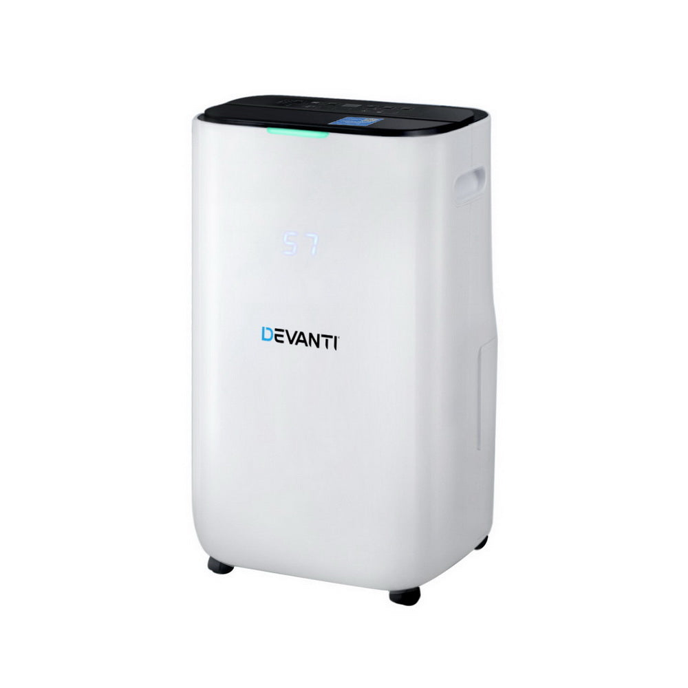 Devanti Dehumidifier 20L Air Purifier White-Appliances &gt; Aroma Diffusers &amp; Humidifiers &gt; Dehumidifiers-PEROZ Accessories