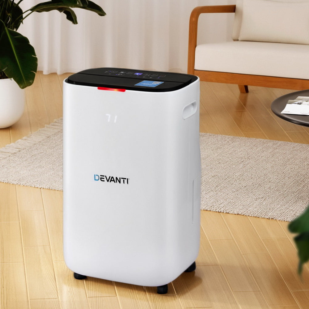 Devanti Dehumidifier 20L Air Purifier White-Appliances > Aroma Diffusers &amp; Humidifiers > Dehumidifiers-PEROZ Accessories