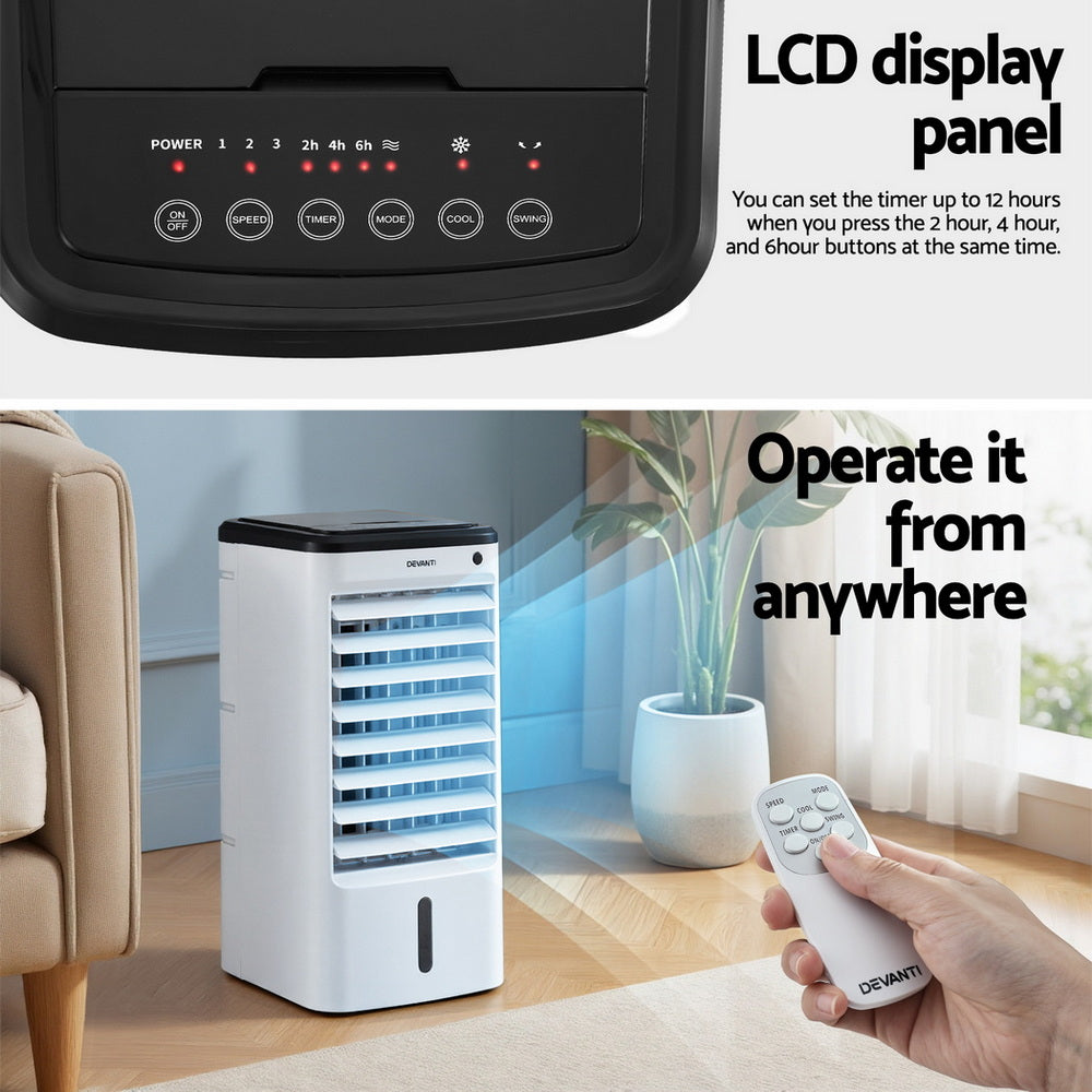 Devanti Evaporative Air Cooler Conditioner w/ Remote 4L-Appliances > Air Conditioners > Evaporative Coolers-PEROZ Accessories