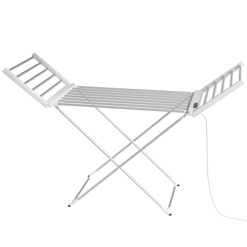 Devanti Foldable Electric Heated Towel Rail Rack with 24H Timer-Home &amp; Garden &gt; Laundry &amp; Cleaning &gt; Drying Racks &amp; Hangers-PEROZ Accessories