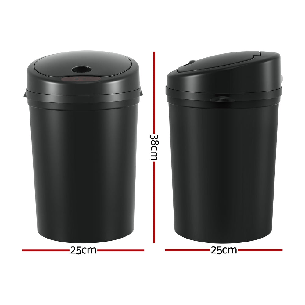Devanti Sensor Bin Motion Rubbish Bins Kitchen Automatic Trash Can Black 9L-Home &amp; Garden > Kitchen Bins > Automatic Bins-PEROZ Accessories