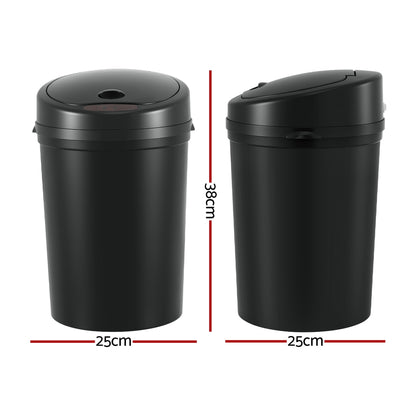 Devanti Sensor Bin Motion Rubbish Bins Kitchen Automatic Trash Can Black 9L-Home &amp; Garden > Kitchen Bins > Automatic Bins-PEROZ Accessories
