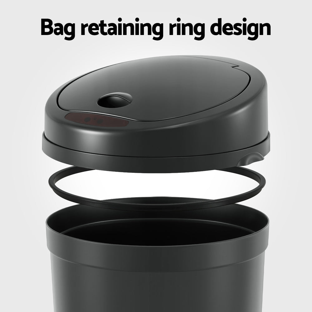 Devanti Sensor Bin Motion Rubbish Bins Kitchen Automatic Trash Can Black 9L-Home &amp; Garden > Kitchen Bins > Automatic Bins-PEROZ Accessories