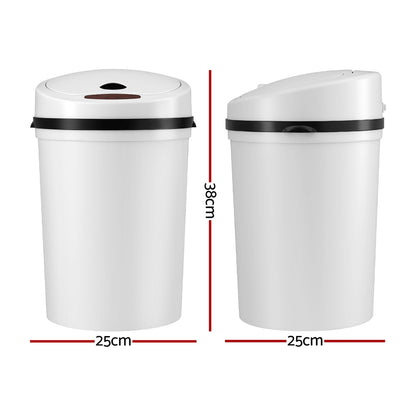 Devanti Sensor Bin Motion Rubbish Bins Kitchen Automatic Trash Can White 9L-Home &amp; Garden > Kitchen Bins > Automatic Bins-PEROZ Accessories