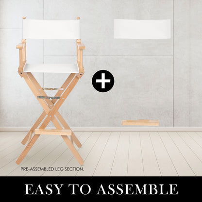 Director Movie Folding Tall Chair 76cm Beech WOOD HUMOR-Furniture > Bar Stools &amp; Chairs > Table &amp; Bar Stools-PEROZ Accessories