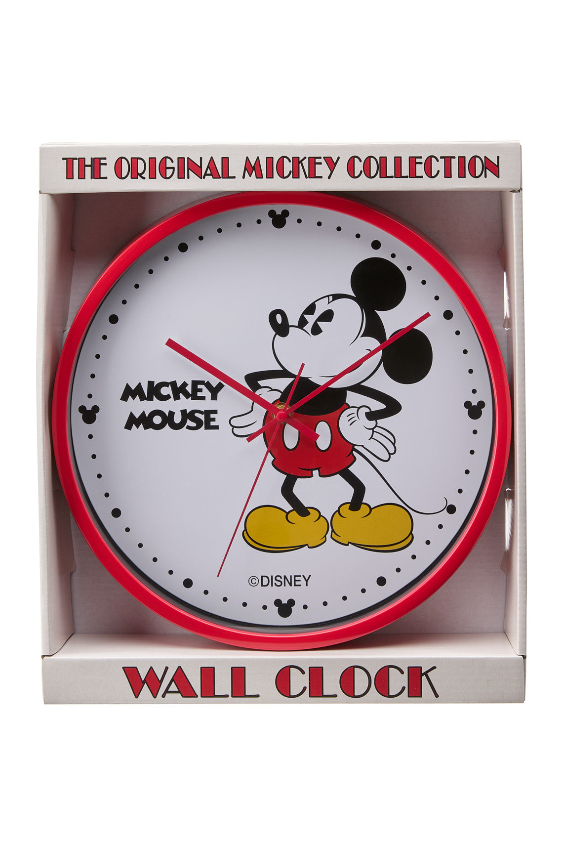 Disney Mickey 30cm Red Wall Clock-PEROZ Accessories