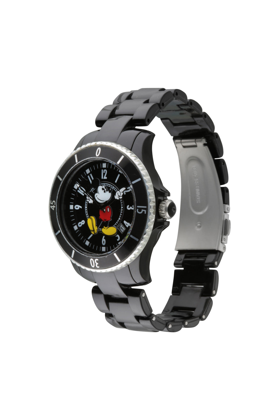Disney Mickey Sports 40mm Black Dial Black Stainless Steel Watch-PEROZ Accessories