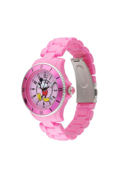 Disney Mickey Sports 40mm Pink Dial Pink Stainless Steel Watch-PEROZ Accessories