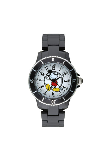 Disney Mickey Sports 40mm White Dial Black Stainless Steel Watch-PEROZ Accessories