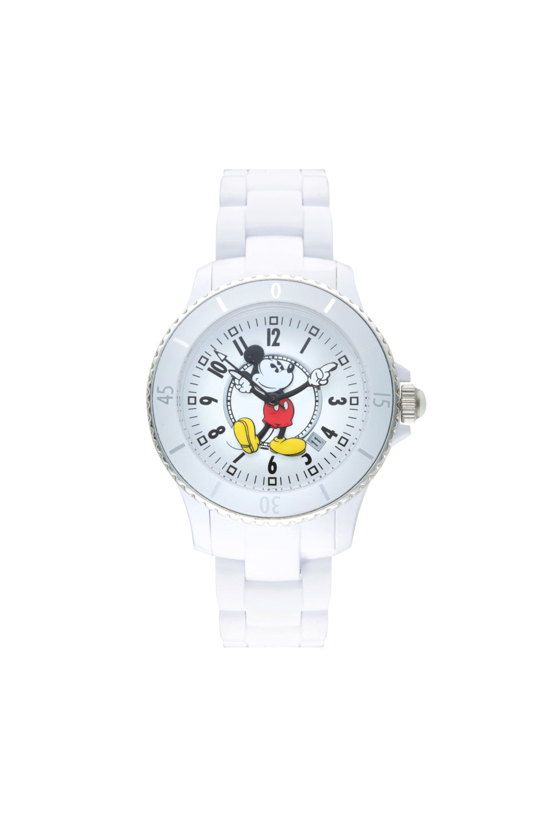 Disney Mickey Sports 40mm White Dial White Stainless Steel Watch-PEROZ Accessories