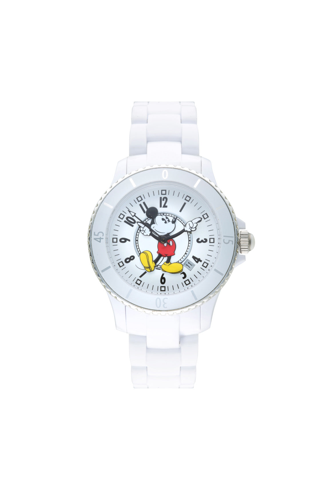 Disney Mickey Sports 40mm White Dial White Stainless Steel Watch-PEROZ Accessories
